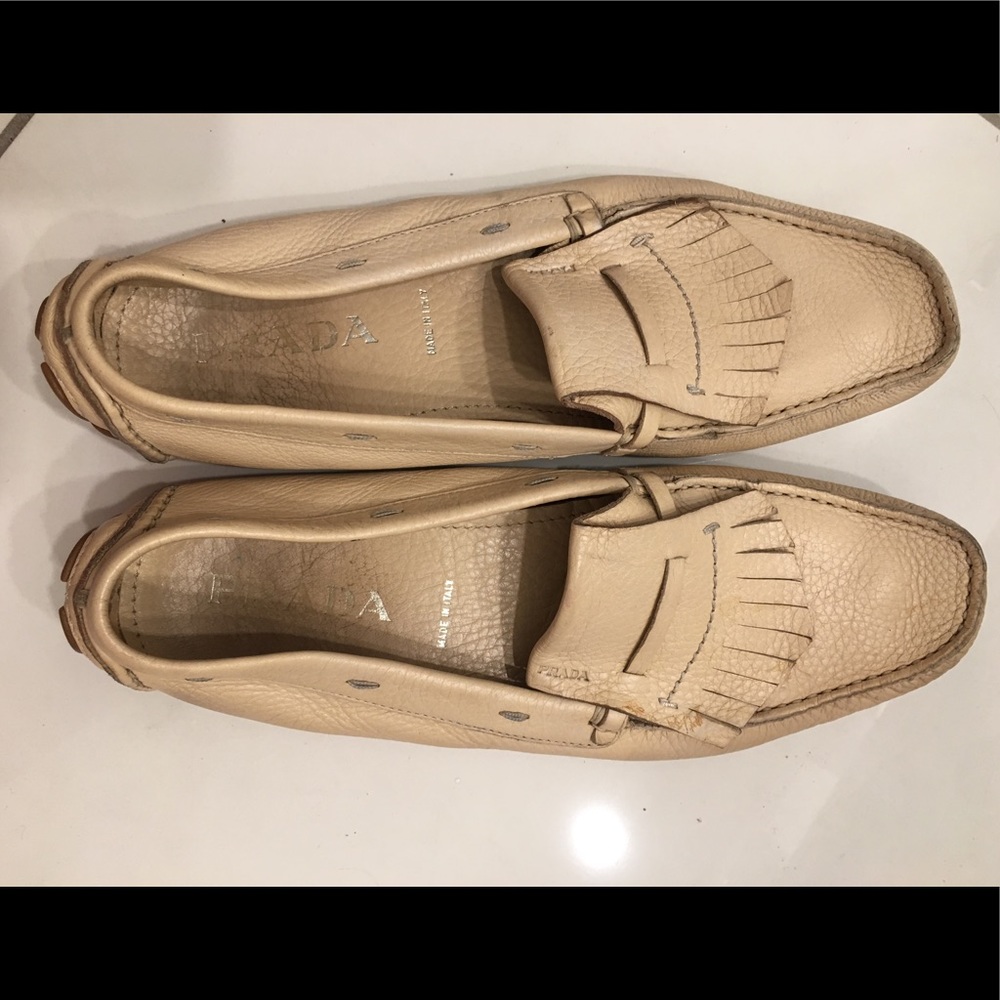 Prada loafers cream size 10